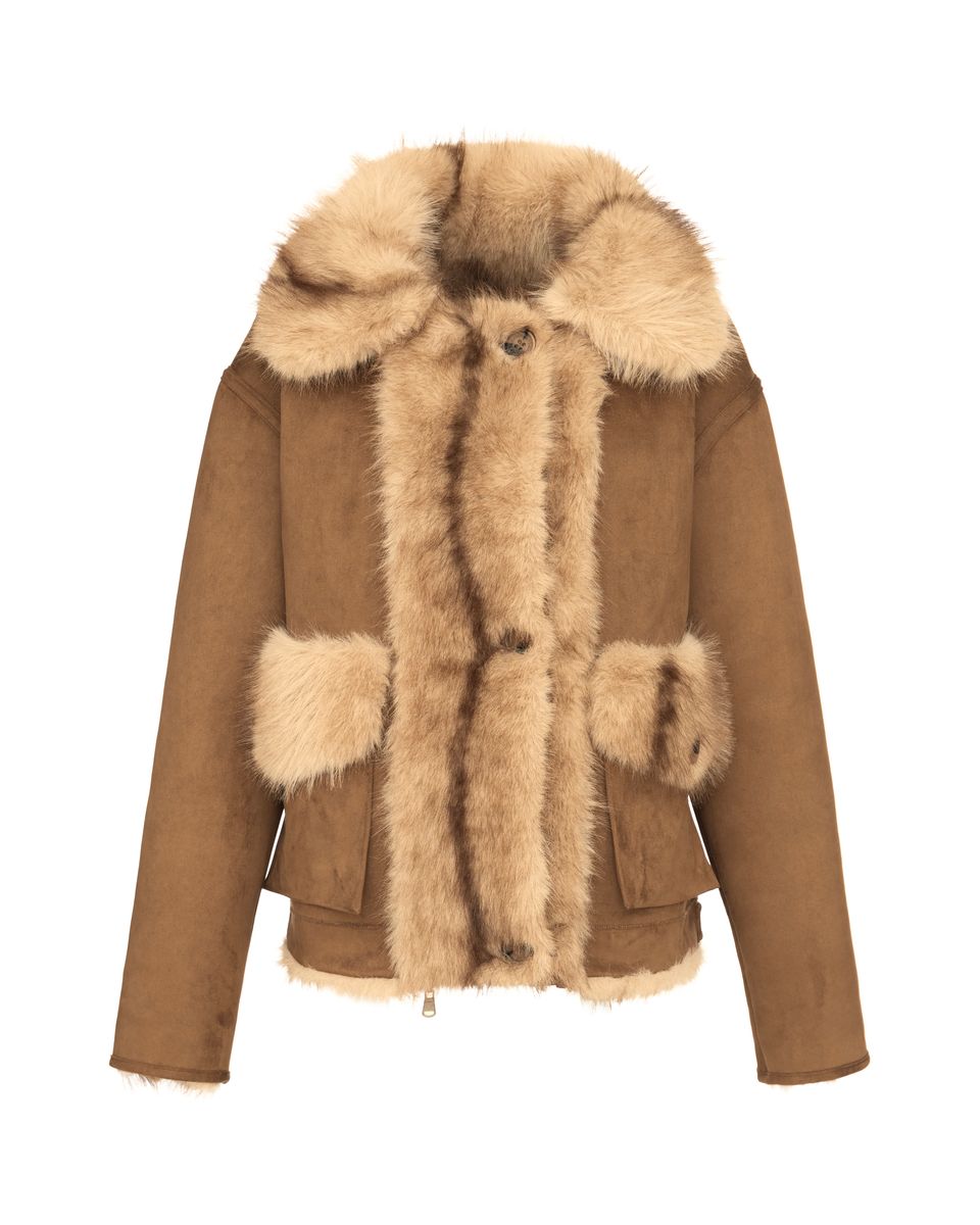 Urbancode Faux Fur Reversible Jacket Tan Multi
