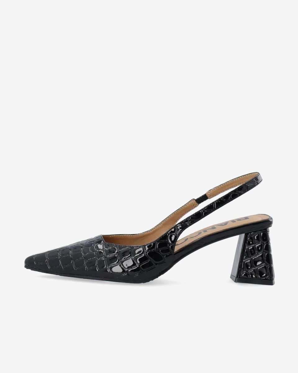 Bianco Maralyn Slingback Black Croco Patent