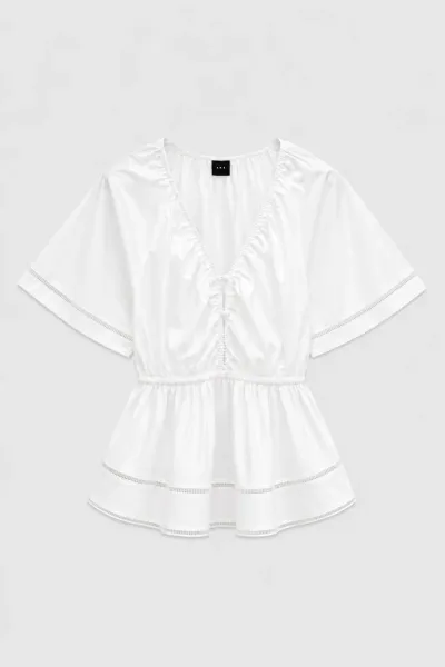 Hovedbilde CHRISTIAN AKS Fiori Poplin Top White