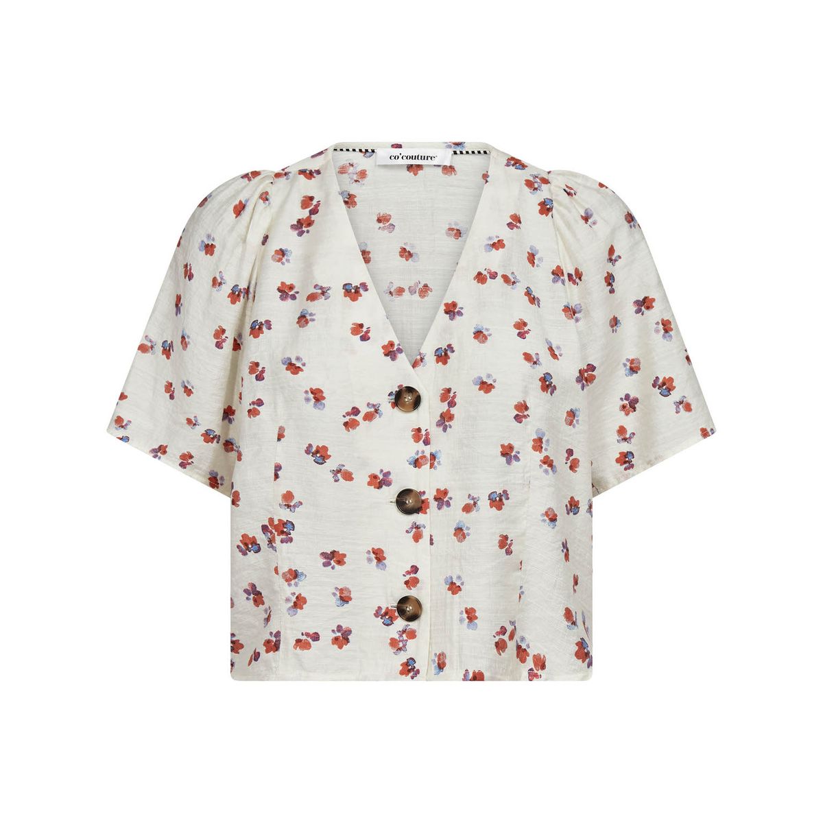Cocouture Maris Flower V-Shirt Off White