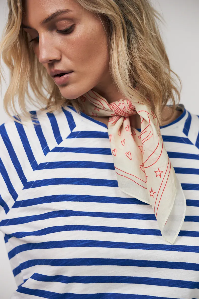 Lollys Laundry Liva Tee Neon Blue Stripe 