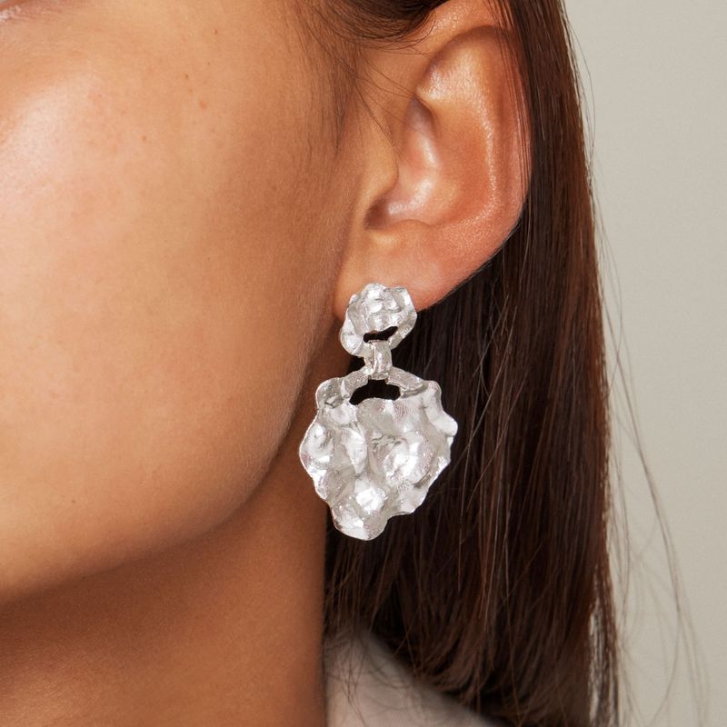 Enamel Earring Windy Large Silver 