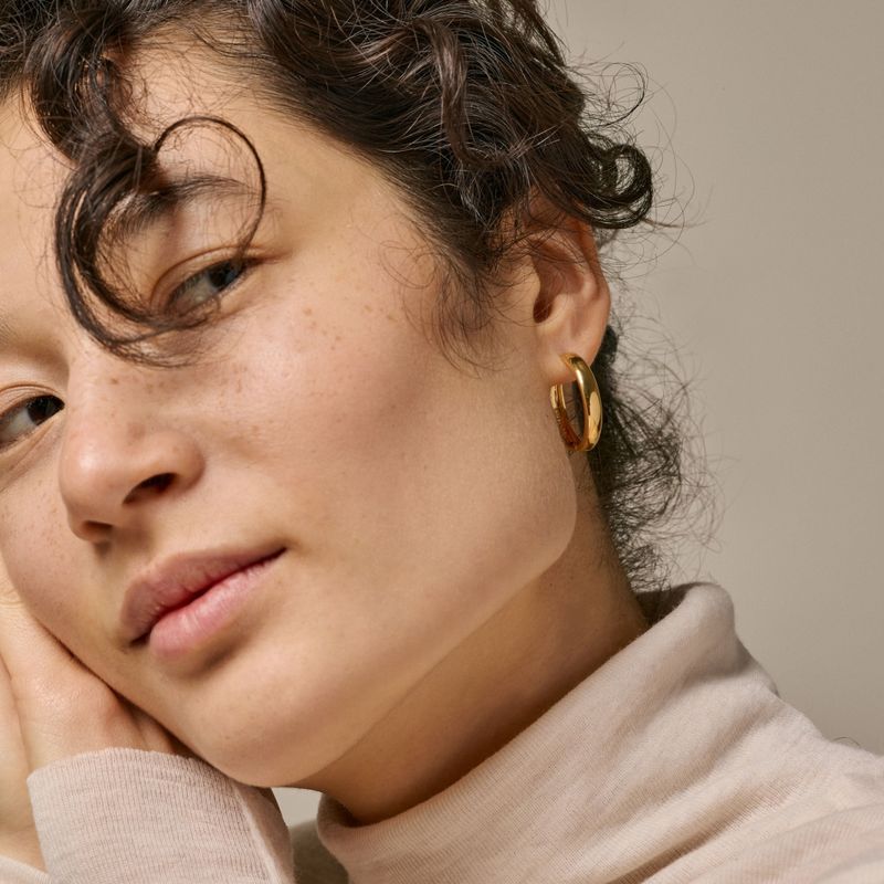 Enamel Hoops Classic Wide 25 mm Gold