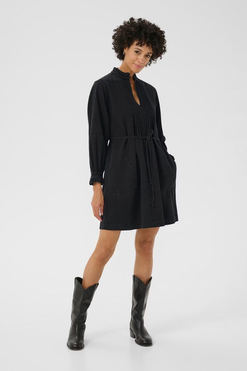 Part Two Sarine Dress Washed Black Denim