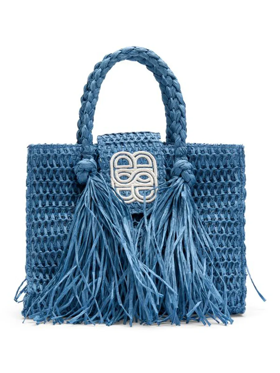 Ella and il Sigrid Straw Bag Blue