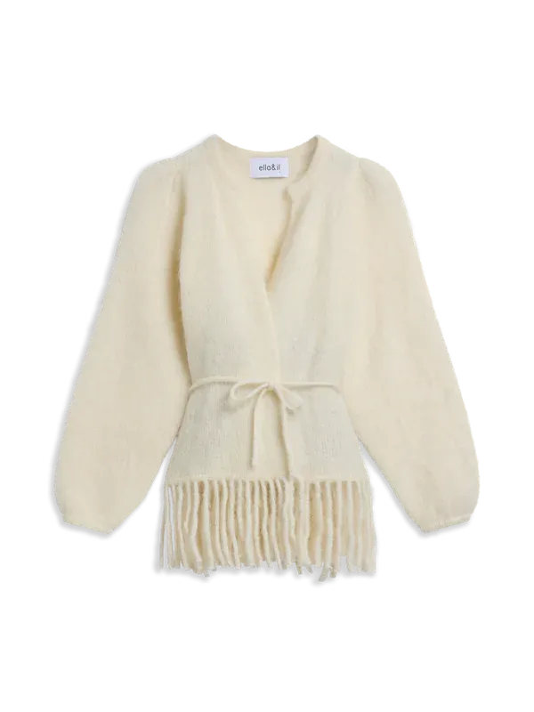 Ella and il Fidele Chunky Cardigan Bright White