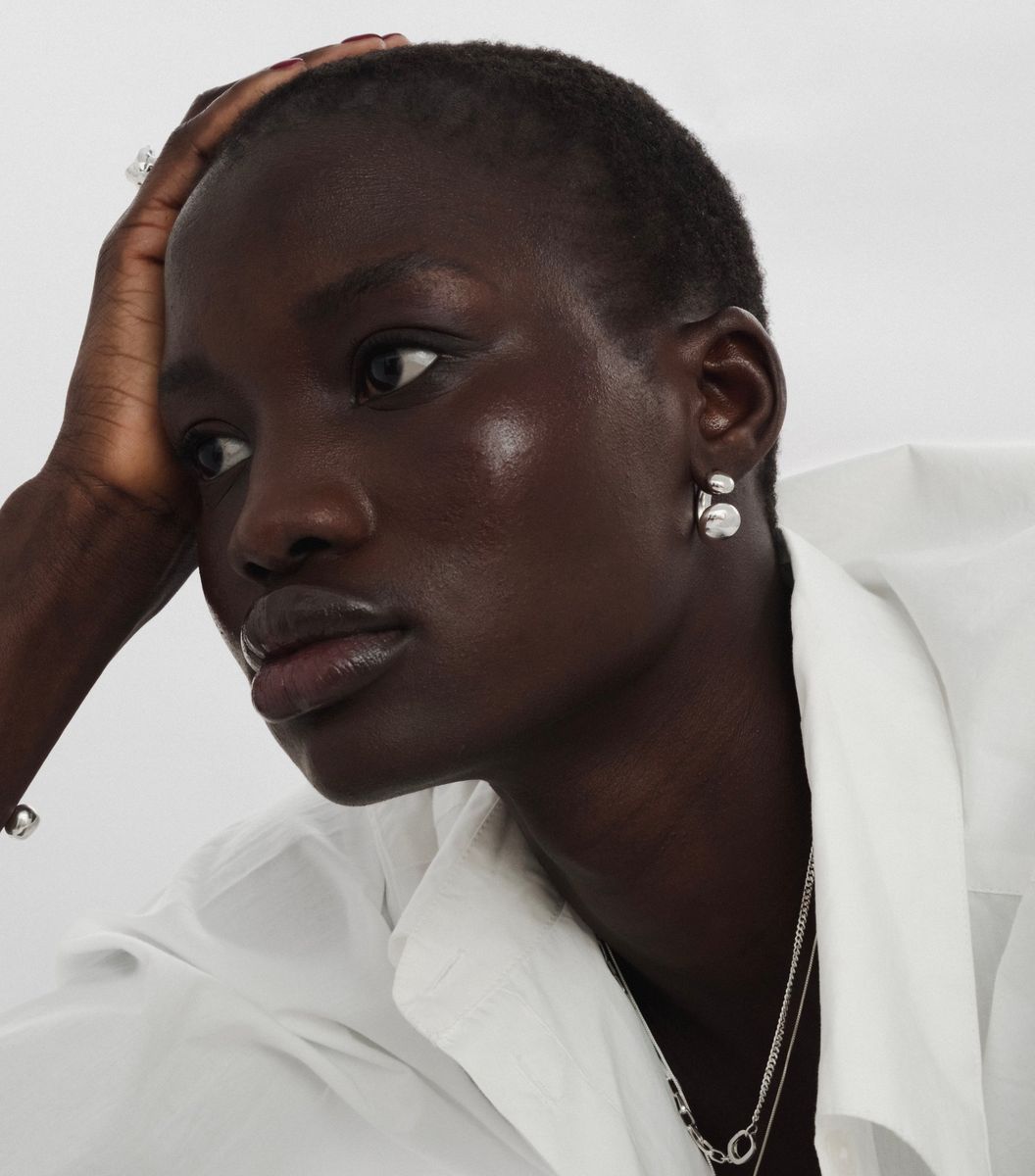 Syster P Bolded Drops Earrings Silver