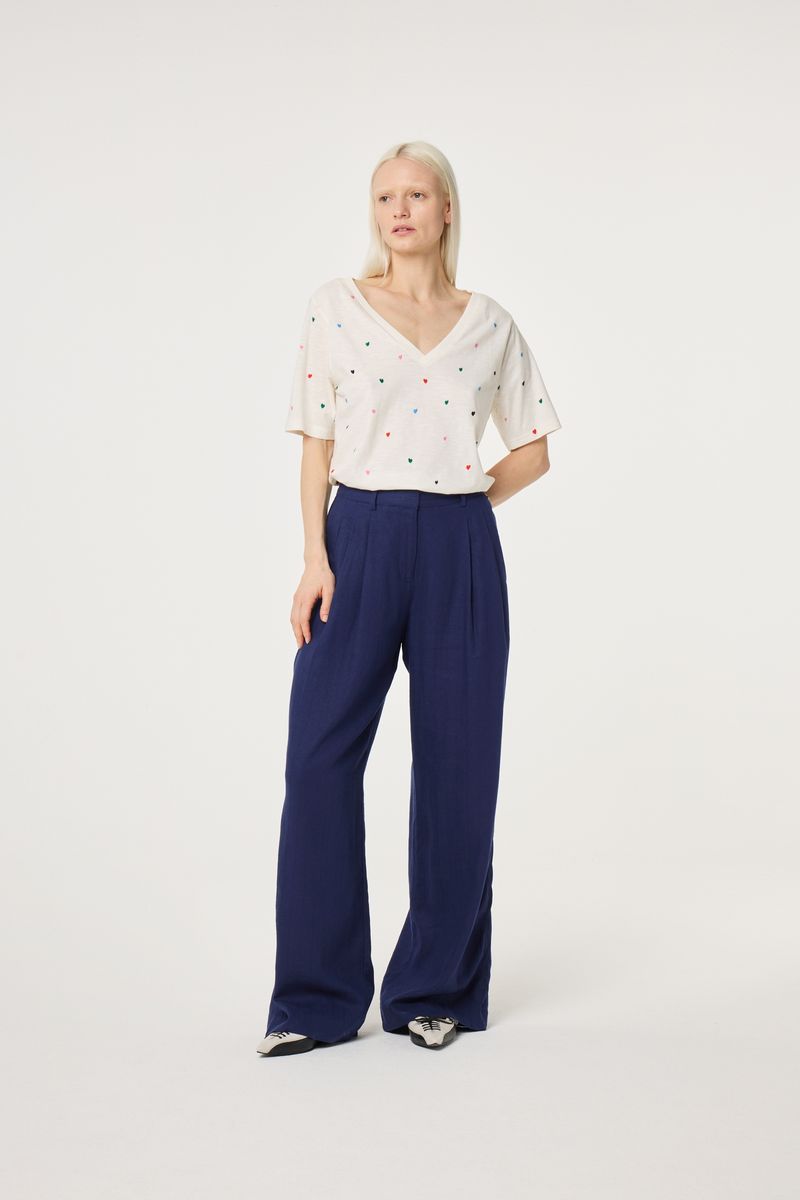 Fabienne Chapot Phil T-Shirt Hearts Cozy White 