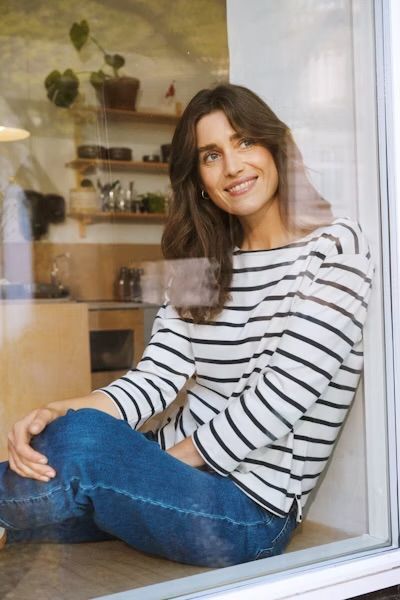 Hovedbilde Part Two Nela T-Shirt Dark Navy Stripe 