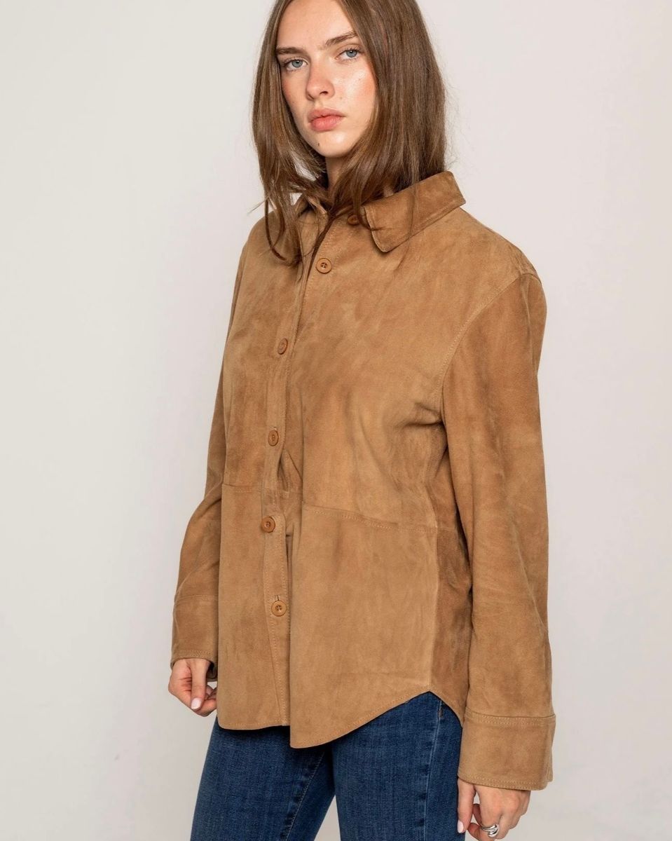 MISSMYA Alessandra Suede Shirt Bisquit
