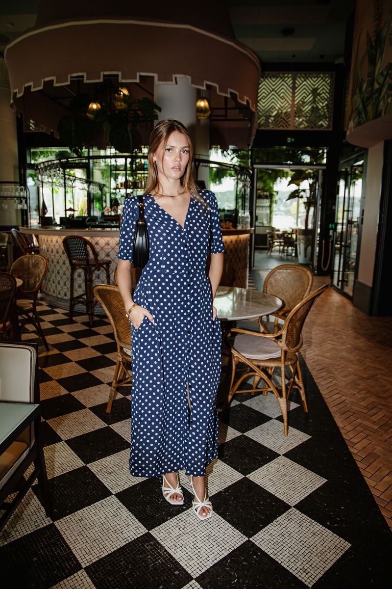 MISSMAYA Angela Dress Polka Blue