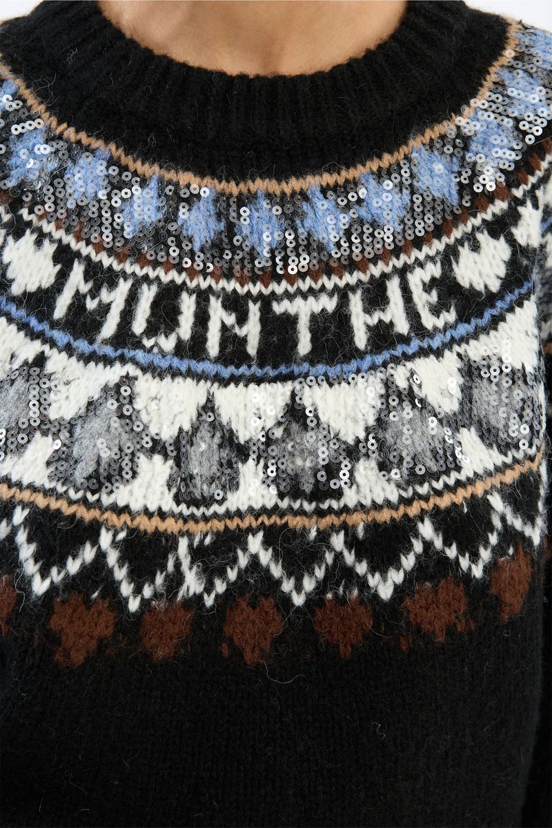Munthe Vaffie Knit Mix Black
