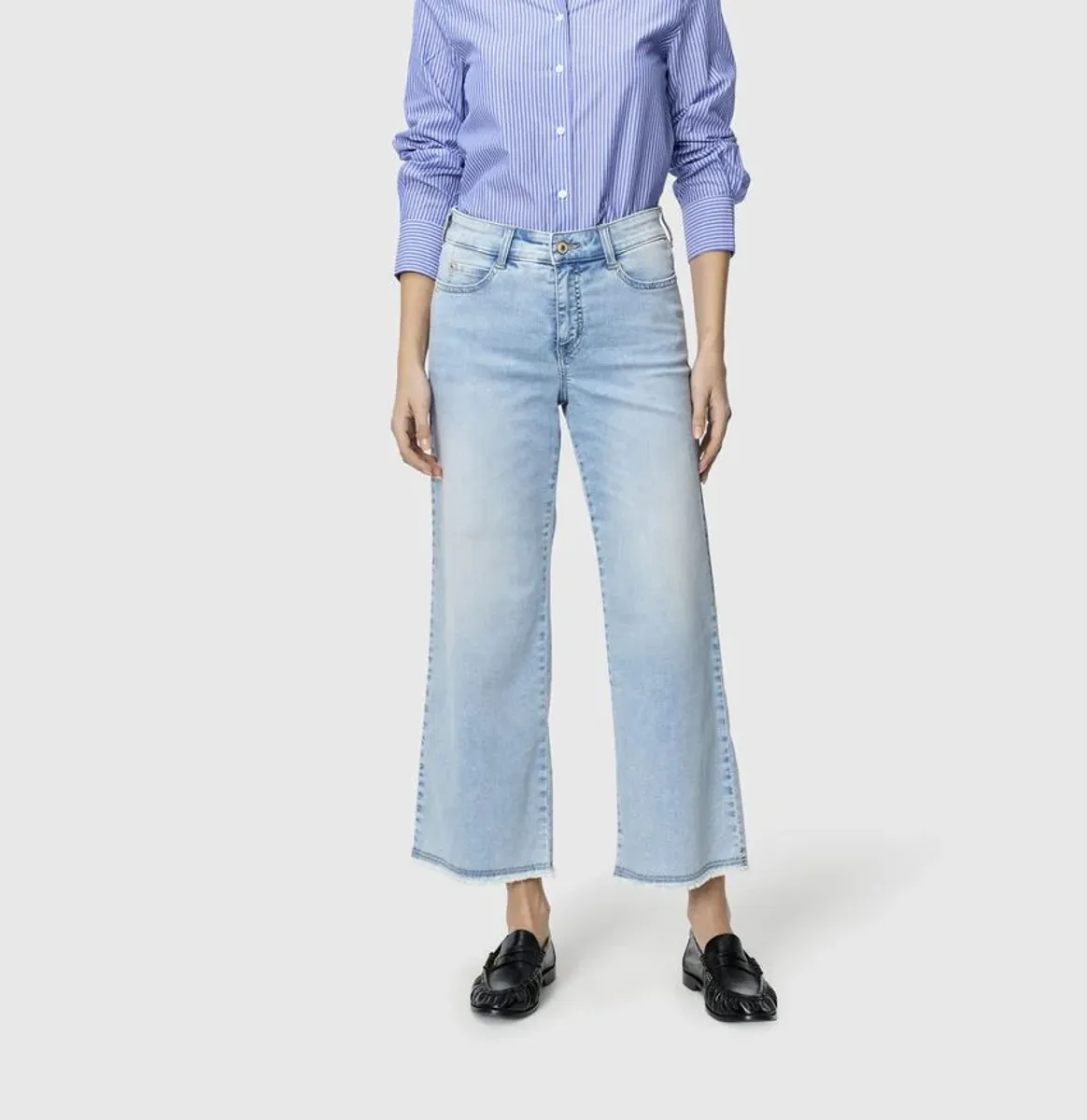 Mac Jeans Dream Wide Cropped Light Azure Blue