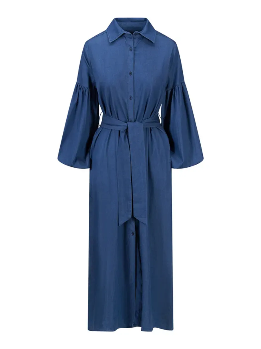 Ella and il Inez Tencel Dress Dark Blue