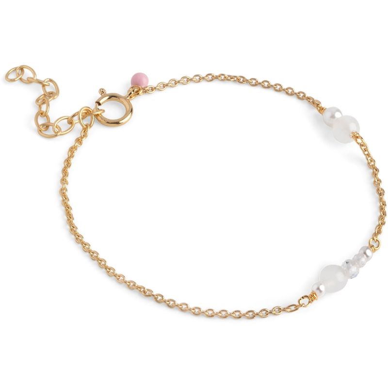 Enamel Bracelet Sofia Gold White Pearl