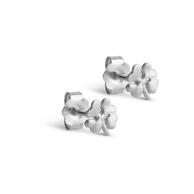 Enamel Studs Organic Clover Mini Silver 