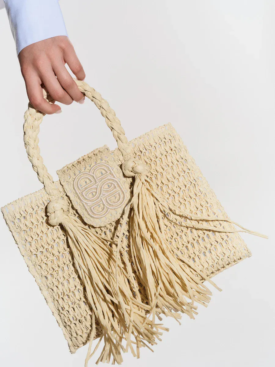 Ella and il Sigrid Straw Bag Beige 
