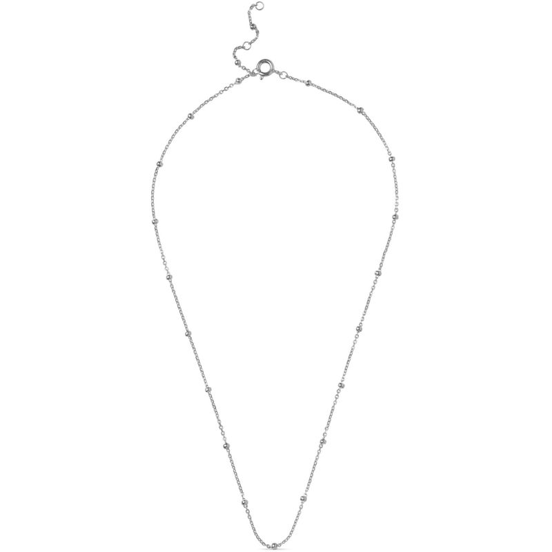 Enamel Necklace Beaded Chain Silver 