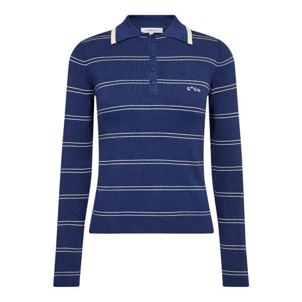 Hovedbilde Cocouture Lue Stripe Polo Knit Blue