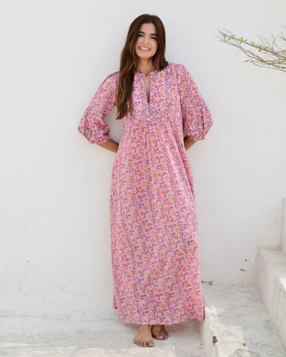 Anouska Love Shack Ville Franche Lang Kjole Rosa 