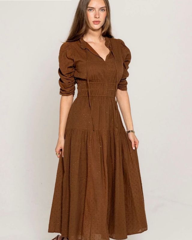 MISSMAYA Madison Dress Bisque Lurex