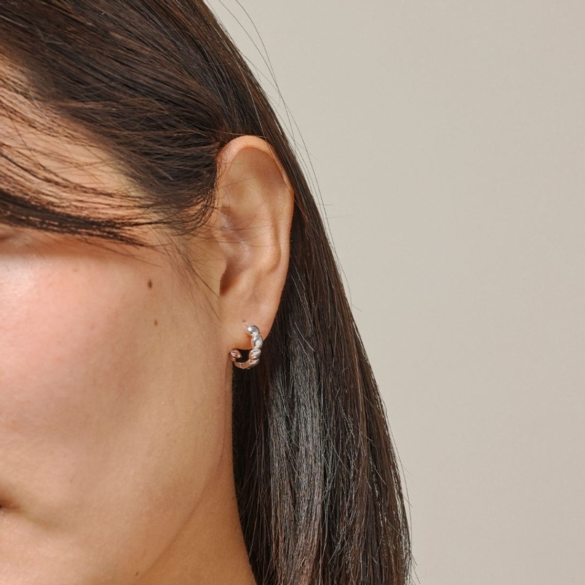 Enamel Hoops Nara Silver