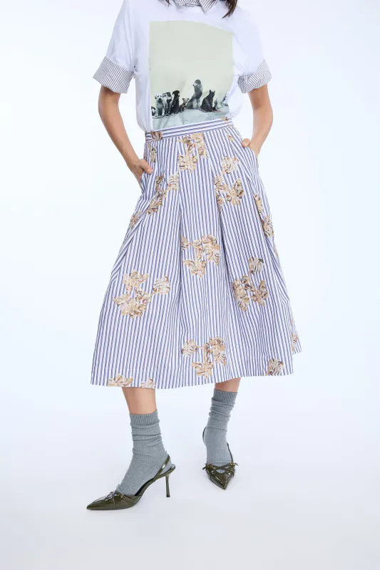 Munthe Nukkia Skirt Stripe White