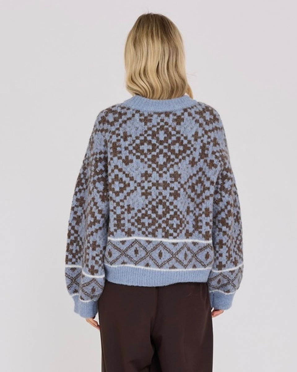 A-view Luxana Knit Pullover Brown Blue