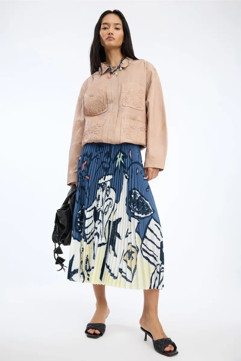 Munthe Charming Skirt Print Blue 