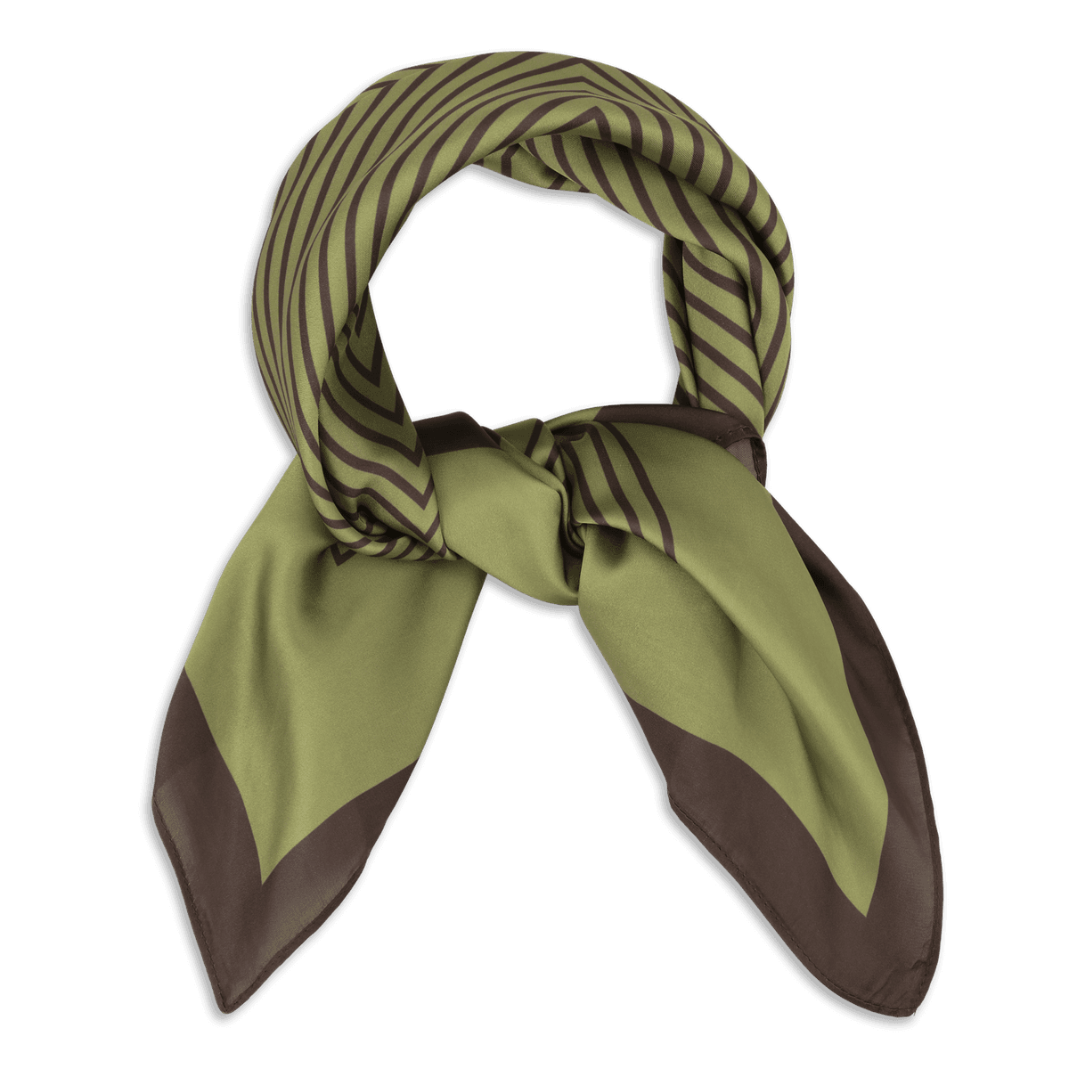 SUI AVA Classic Patterned Scarf Green Brown