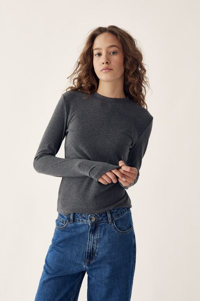 Hovedbilde Noella Lidie Longsleeve Top Dark Grey Melange