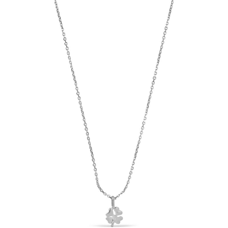 Enamel Necklace Four Leaf Clover Silver