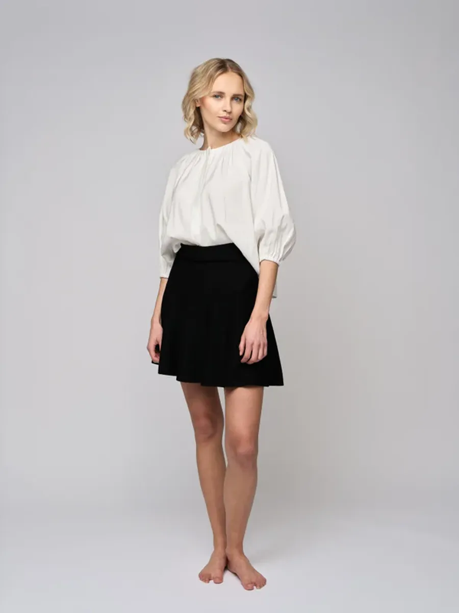 Ella and il Triny Merino Skirt Dark Brown Melange 