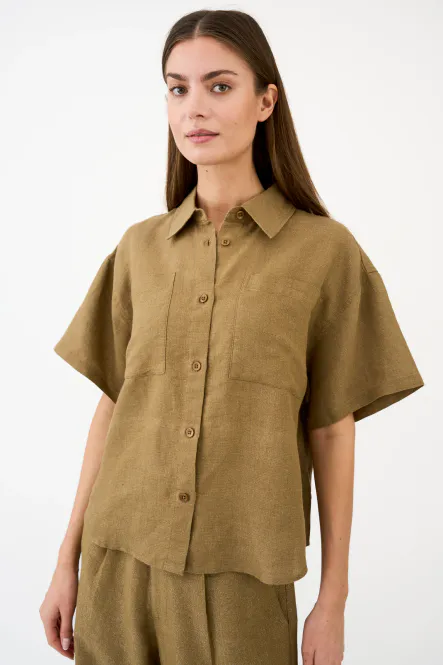 Hovedbilde Pieszak Fie Glam Shirt Lead Brown