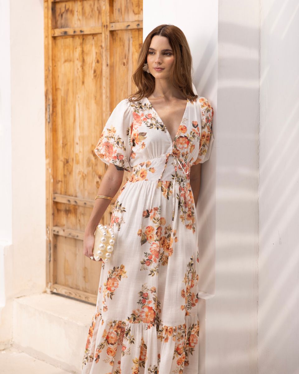 FORHÅNDSBESTILLING MISSMAYA Amelie Midi Dress Golden Hour 