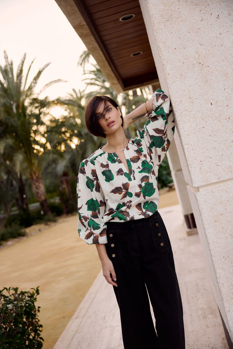 Katrin Uri Green Rose June Blouse Cream 