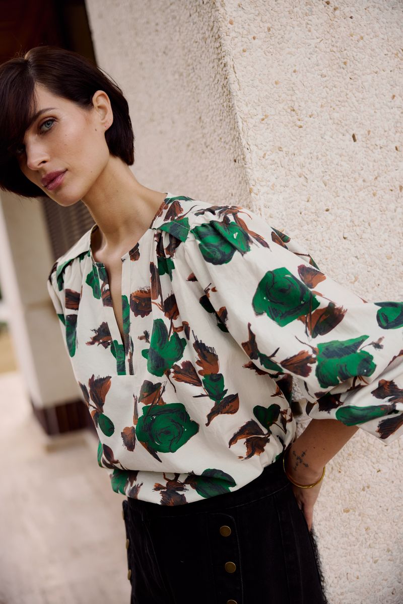 Katrin Uri Green Rose June Blouse Cream 