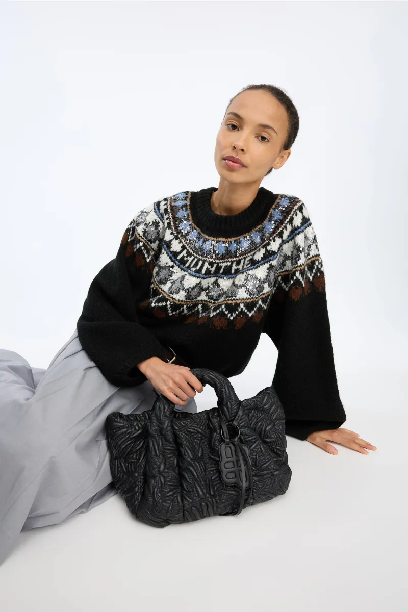 Munthe Vaffie Knit Mix Black