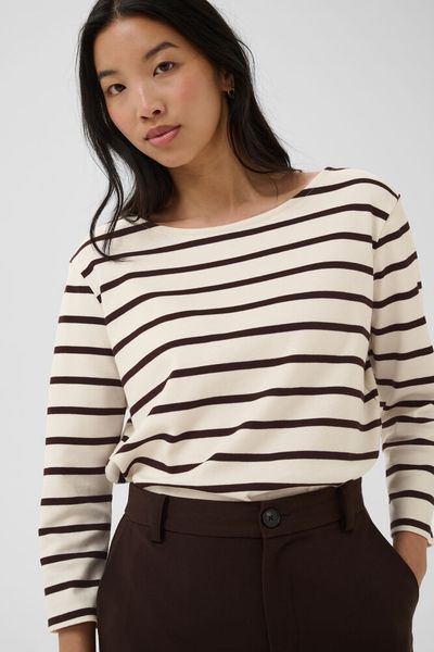 Hovedbilde Part Two Nela T-Shirt Mole Stripe Brown