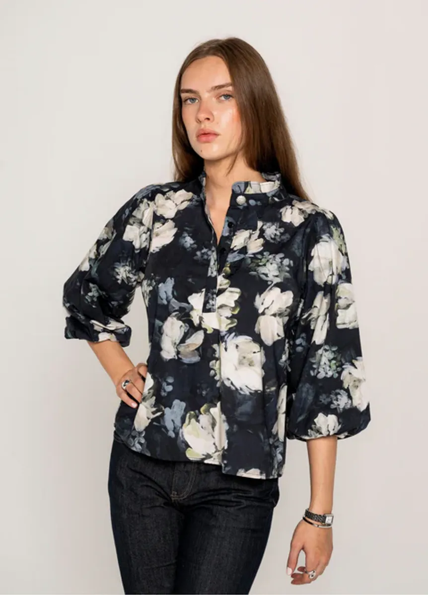MISSMAYA Ella Blouse Blue Garden