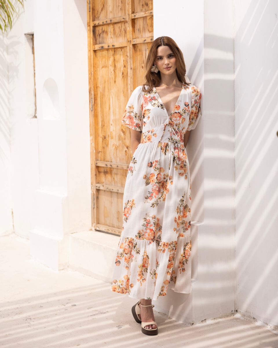 FORHÅNDSBESTILLING MISSMAYA Amelie Midi Dress Golden Hour 
