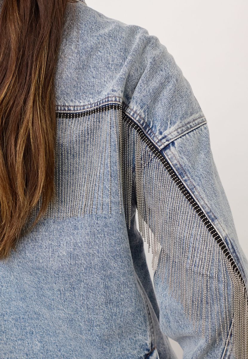 Cocouture Denice Denim Fringe Jacket Bleach Denim