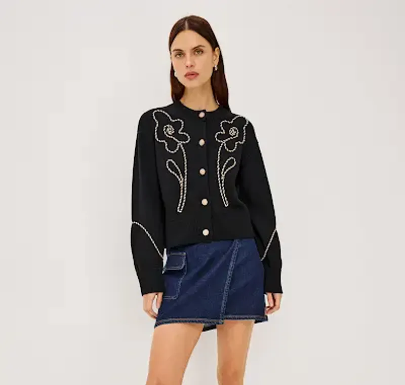Rails Sybil Cardigan Western Floral Black